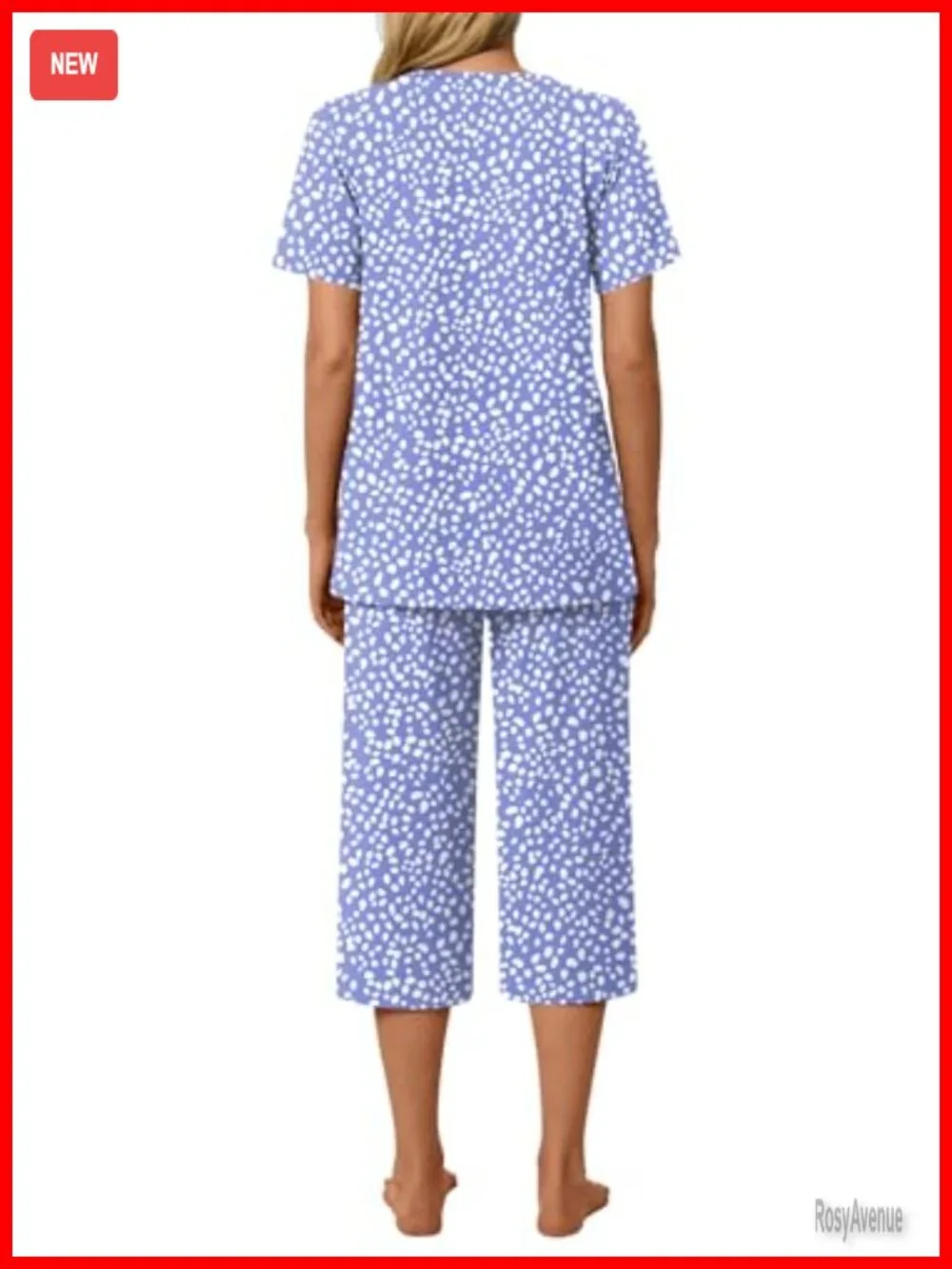 Women's 2-Piece Pajama Set Soft Rayon Capri Sleepwear with Pockets